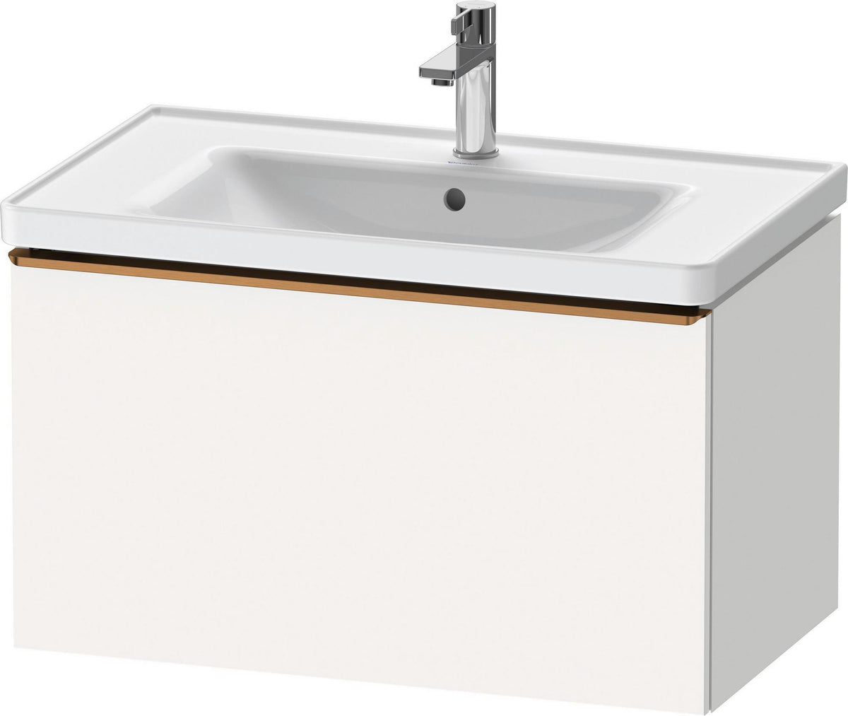 Duravit D-Neo Waschtischunterbau 784 mm Eiche Schwarz Matt mit 1 Auszug und Bronze-Griff