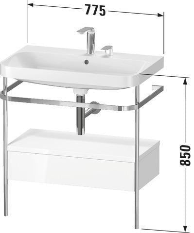 Duravit Waschtischset Happy D.2 Plus 775x490mm Taupe Supermatt – Einrichtungssystem Nussbaum Mitte