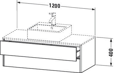 Duravit XSquare Waschtischunterbau 1200 mm mit 2 Schubkästen in Steingrau Matt