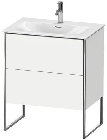 DURAVIT XSquare Waschtischunterbau 710 mm mit Auszug und Fußgestell – Weiß Matt