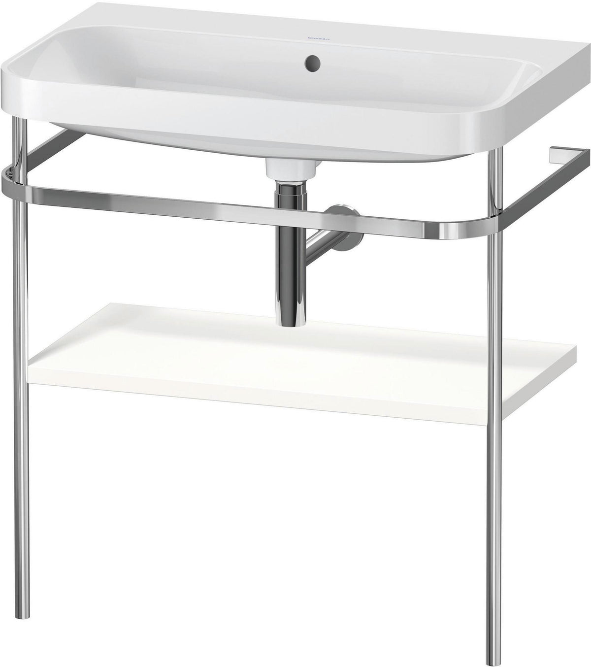 DURAVIT Happy D.2 c-shaped Waschtisch-Set 775 mm mit Metallkonsole, taupe seidenmatt