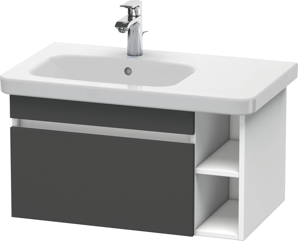 DURAVIT DuraStyle Waschtischunterbau 730 mm betongrau matt – wandhängend mit 1 Auszug & 2 offenen Fächern