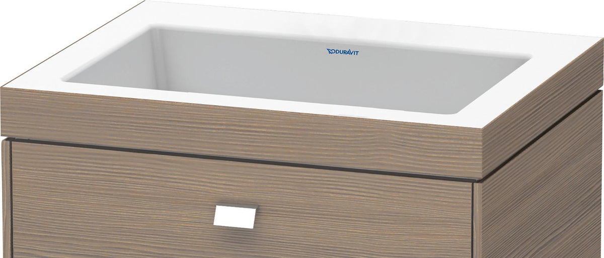 Duravit Brioso c-bonded Waschtischset 613x600x480 mm mit 2 Schubkästen, Chrom/Betongrau Matt