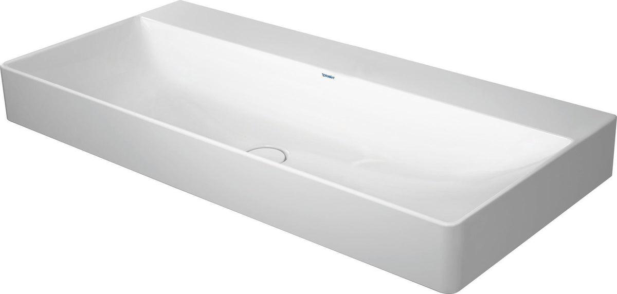 DURAVIT DuraSquare Waschtisch 1000 mm, 1 Hahnloch mittig, ohne Überlauf, weiß