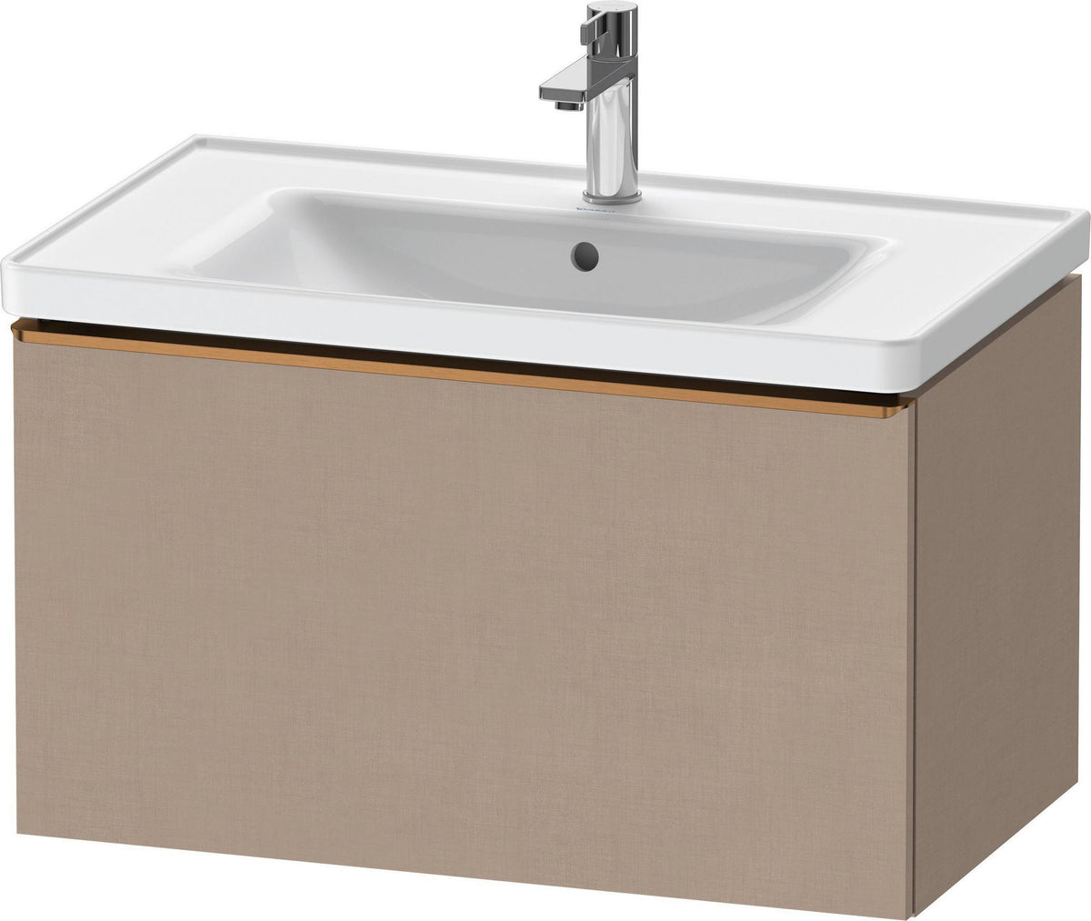 Duravit D-Neo Waschtischunterbau 784 mm Eiche Schwarz Matt mit 1 Auszug und Bronze-Griff