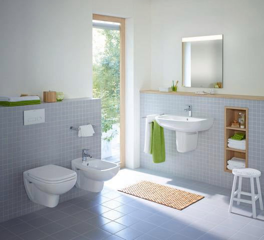Duravit Wand-Bidet D-Code 545 mm mit Überlauf, Hahnlochbank und 1 Hahnloch, weiß