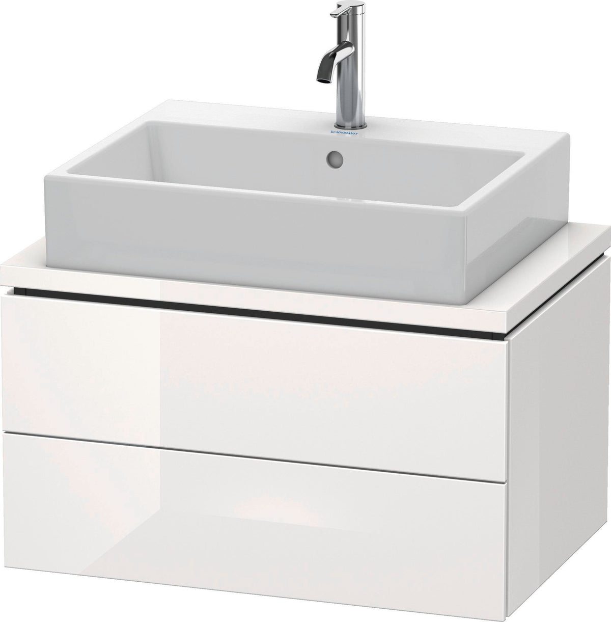 Duravit L-Cube Konsolenwaschtischunterbau 720 mm betongrau matt mit 2 Schubkästen und Tip-On-Technik