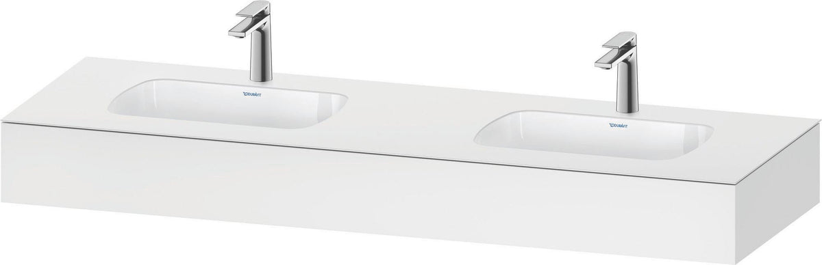 DURAVIT Qatego Einbauwaschtisch 1600 mm mit Konsole, 2 Plätze, antibakteriell, Weiß Hochglanz