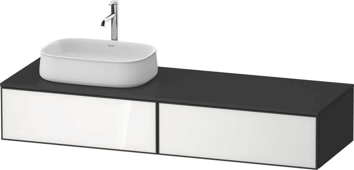 DURAVIT Zencha Konsolen-Waschtischunterbau 1600 mm Eiche Anthrazit mit 2 Auszügen