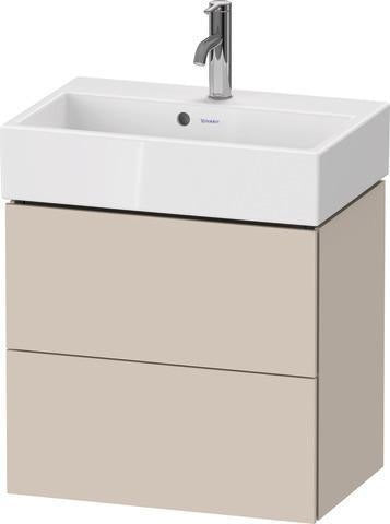 Duravit L-Cube Waschtischunterbau 584 mm taupe supermatt mit 2 Schubkästen und Tip-On-Technik