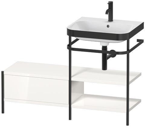 Duravit Waschtischset Happy D.2 Plus 1200x490mm ein Hahnloch taupe supermatt