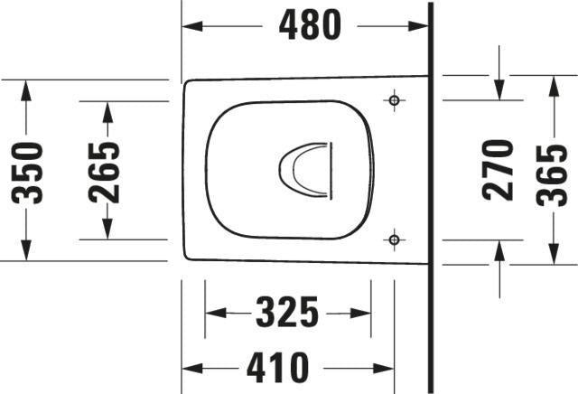 DURAVIT Wand-WC Design Classics Viu Compact 480 mm spülrandlos Weiß mit Durafix