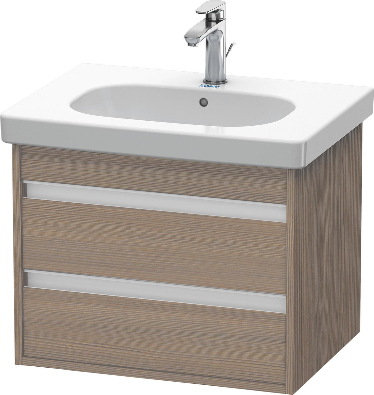 DURAVIT Ketho Waschtischunterbau wandhängend 600 mm Eiche Terra mit 2 Schubkästen