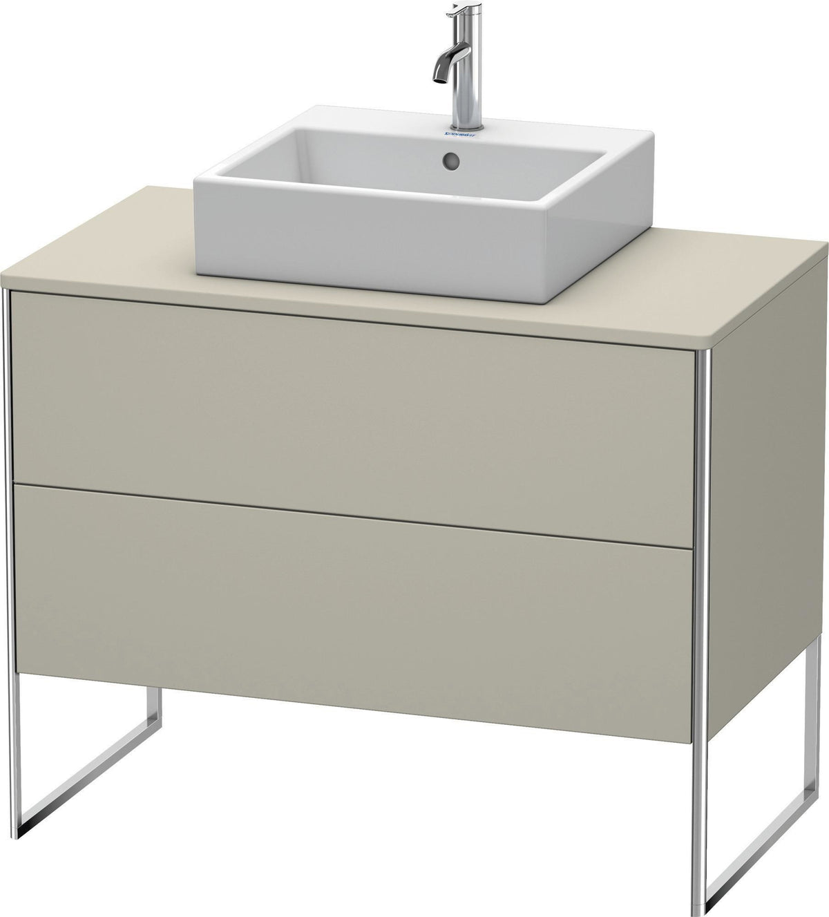 DURAVIT XSquare Waschtischunterbau bodenstehend 1000 mm Taupe Seidenmatt mit 2 Schubkästen