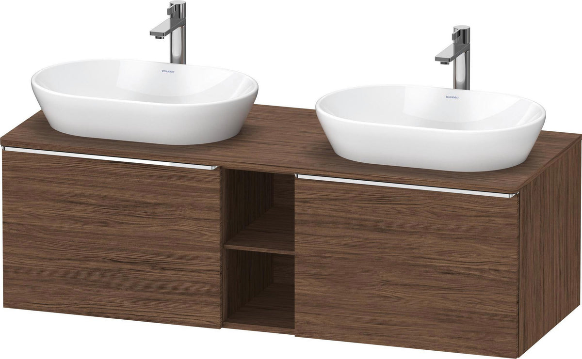 DURAVIT D-Neo Konsolenwaschtischunterbau 1400 mm betongrau matt mit 2 Auszügen und Bronze-Griffen