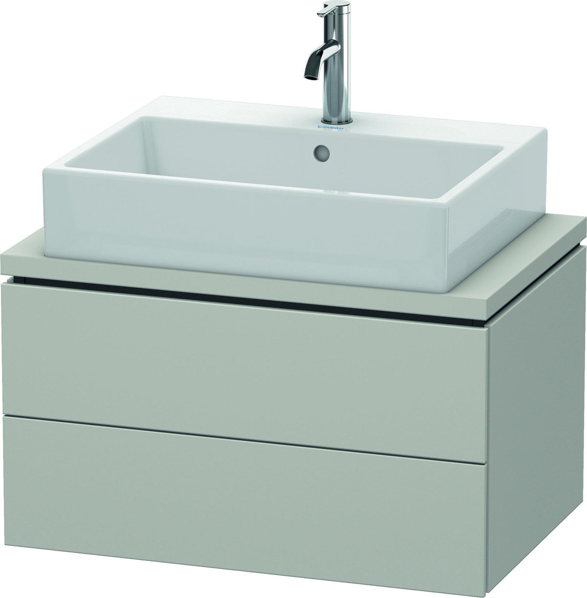 Duravit L-Cube Konsolenwaschtischunterbau 720 mm betongrau matt mit 2 Schubkästen und Tip-On-Technik