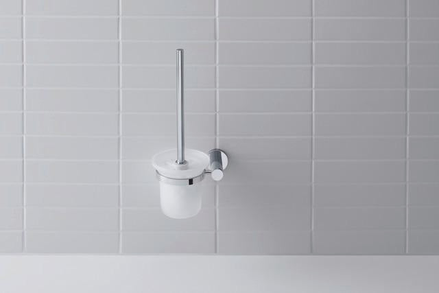 DURAVIT D-Code Bürstengarnitur wandhängend aus Messing in Chrom – 154 x 154 x 342 mm