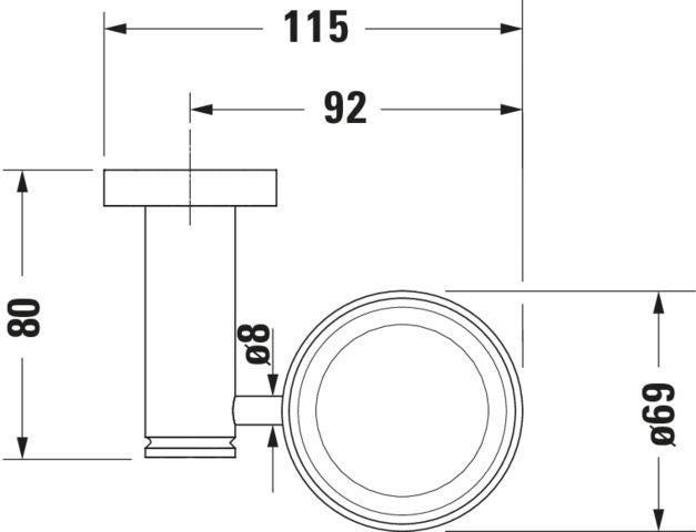 DURAVIT D-Code Glashalter Glas rechts Chrom – Wandmontage Zahnputzbecher mit Befestigungsmaterial