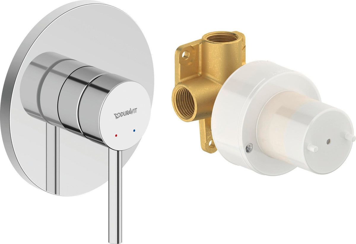 DURAVIT Circle Einhebelmischer Unterputz Set Chrom – Keramikmischsystem, 1 Griff, für Durchlauferhitzer