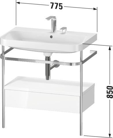 Duravit Waschtischset Happy D.2 Plus 775x490mm Taupe Supermatt – Einrichtungssystem Nussbaum Mitte