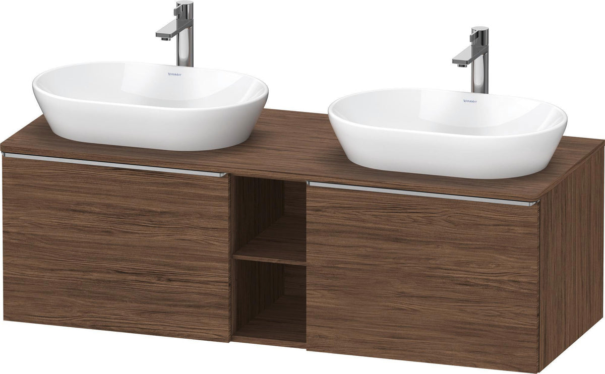 DURAVIT D-Neo Konsolenwaschtischunterbau 1400 mm betongrau matt mit 2 Auszügen und Bronze-Griffen