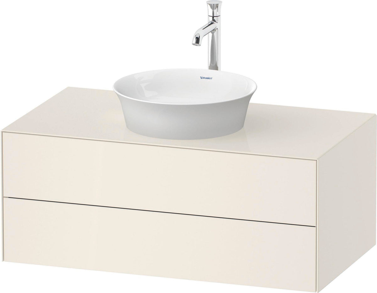 DURAVIT White Tulip Waschtischunterbau 1000 mm Nussbaum/Taupe, wandhängend, 2 Schubkästen