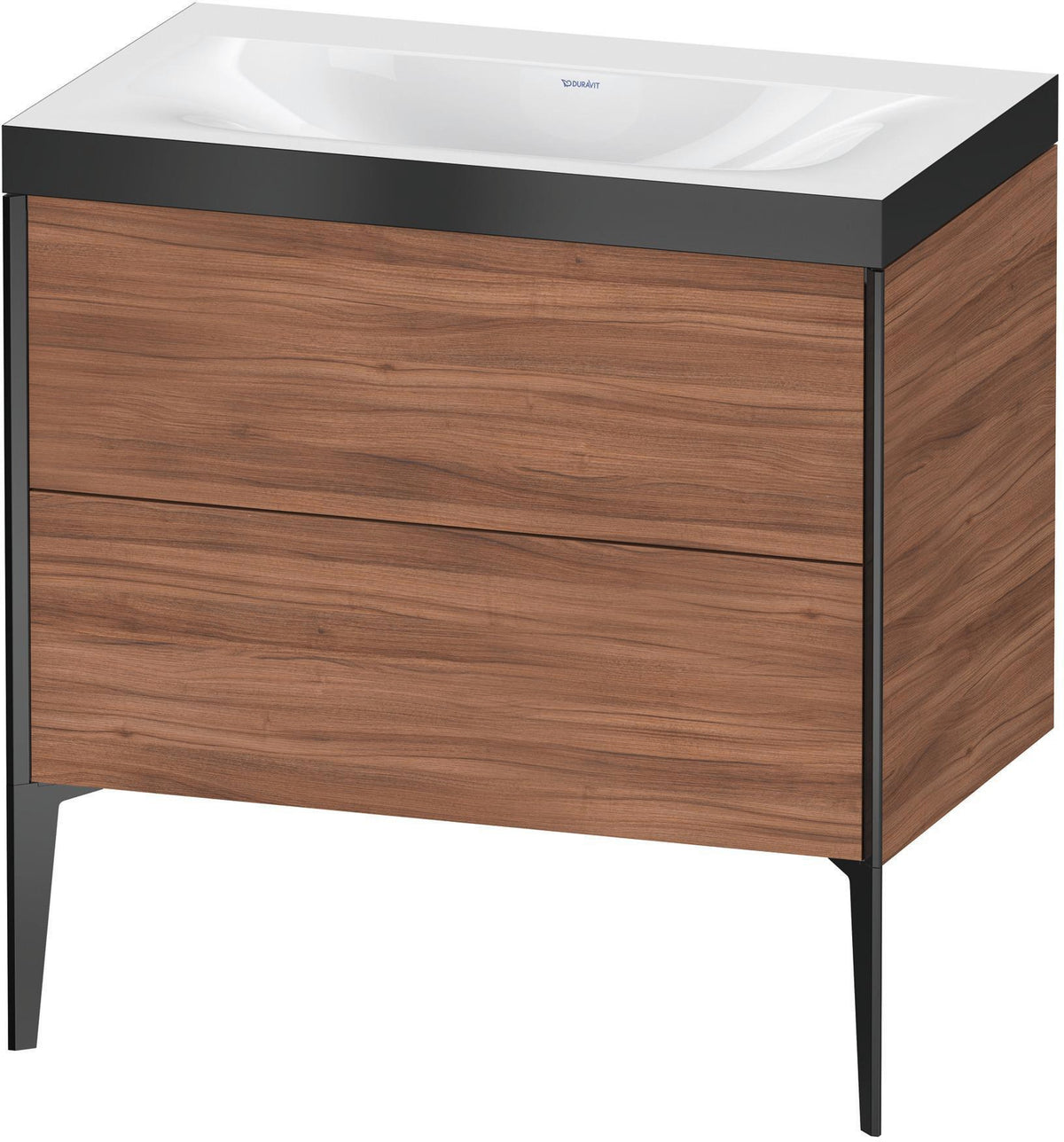 Duravit XViu c-bonded Waschtischset bodenstehend 800 mm mit 2 Auszügen, Push-Open und Soft-Close