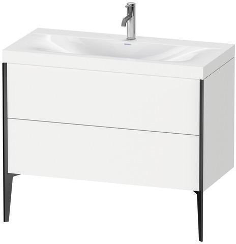 DURAVIT XViu Möbelwaschtischset 1000 mm mit Unterschrank Nussbaum und Keramikwaschtisch
