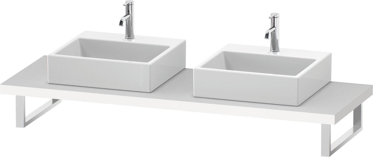 DURAVIT L-Cube Konsole variabel 45 mm weiß matt mit 2 Ausschnitten, 550 mm tief