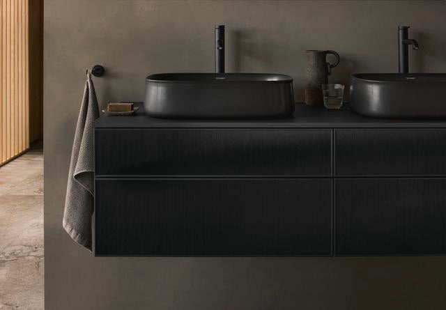 Duravit C.1 Einhebel-Waschtischmischer XL 166 mm mit Zugstange, Schwarz Matt