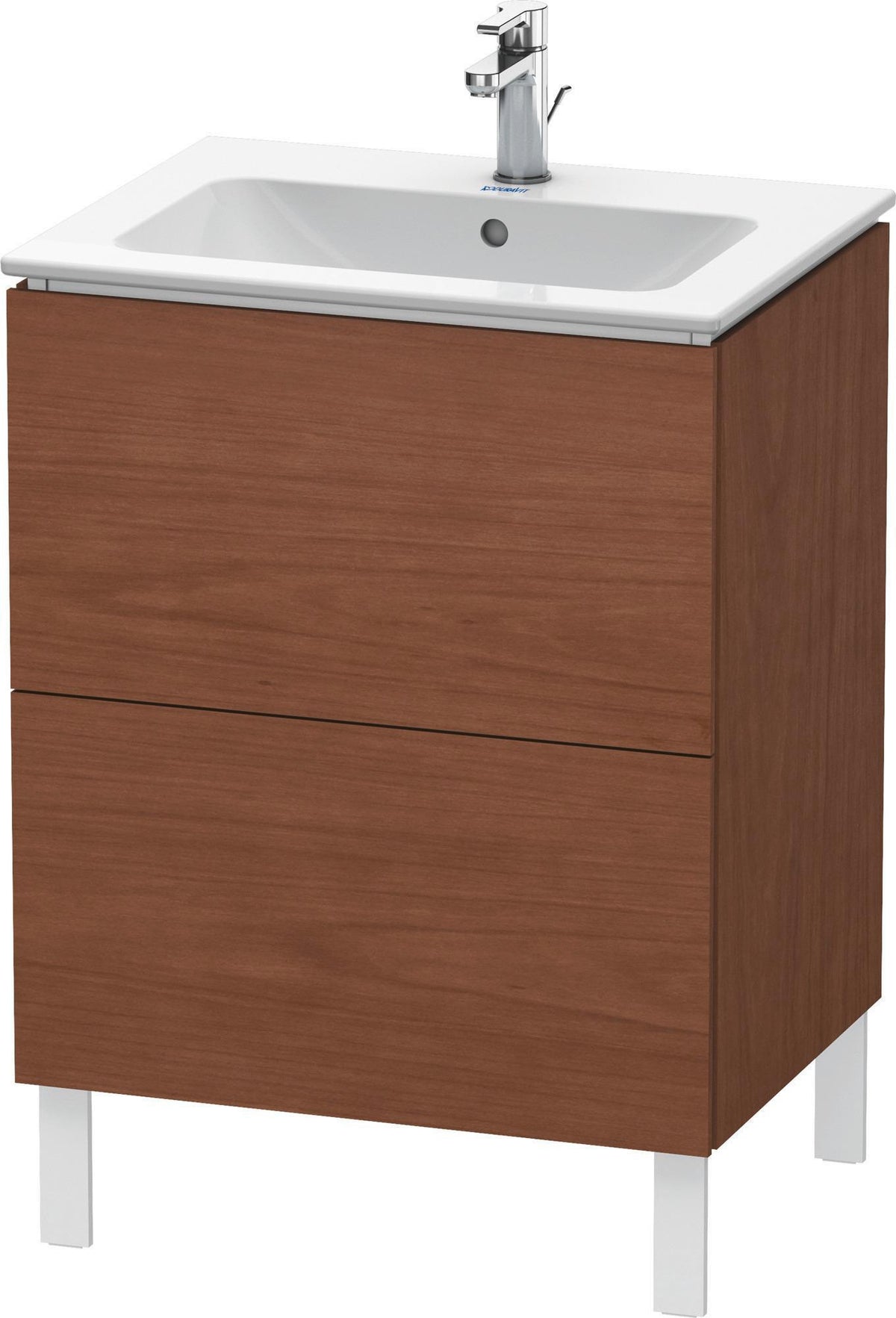 DURAVIT L-Cube Waschtischunterbau 481x620x704mm 2 Auszüge Amerikanisch Nussbaum
