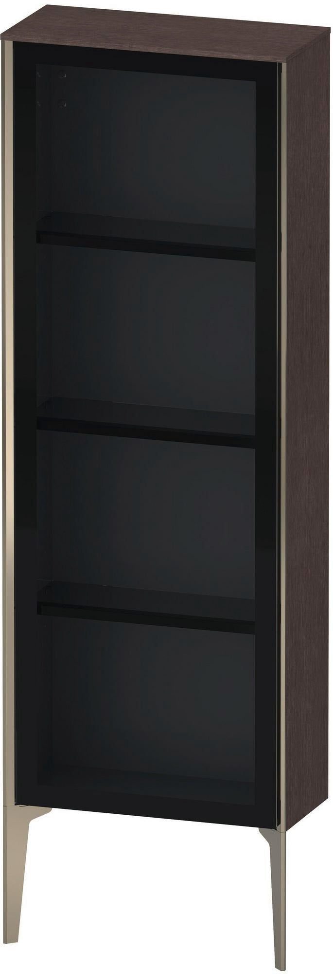 Duravit Halbhochschrank XViu Glastür 1330 mm Amerikanischer Nussbaum matt – Wandhängend mit Tip-on