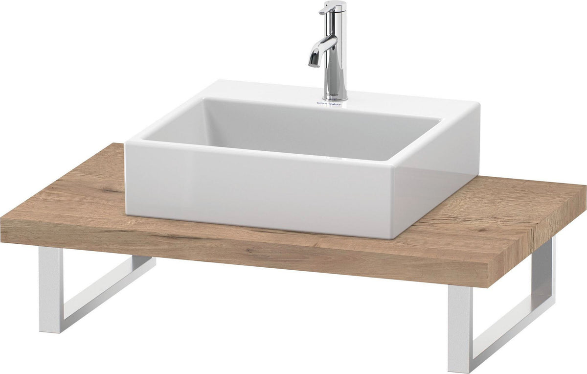 Duravit L-Cube Konsole variabel 550 mm weiß matt – wandhängend, mit Ausschnitt für Waschschüssel