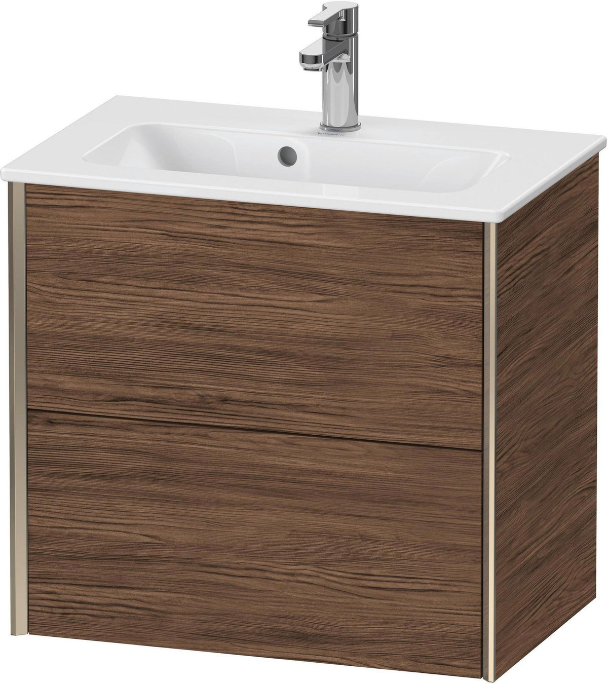 DURAVIT XViu Waschtischunterbau wandhängend 610 mm, 2 Schubladen, champagner matt/weiß matt