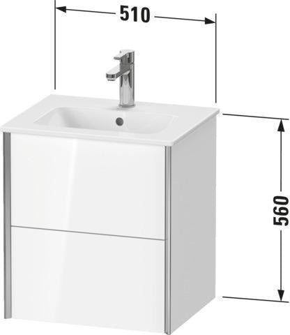 DURAVIT XViu Waschtischunterbau wandhängend 510 mm mit 2 Schubkästen und Tip-on Technik