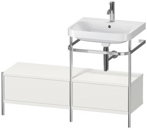 Duravit Waschtischset Happy D.2 Plus 1200x490mm taupe supermatt – Einrichtungssystem Nussbaum rechts