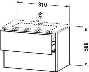 Duravit XSQUARE Waschtischunterbau 810 mm, 2 Schubkästen, s-matt, Eiche Ahorn, für ME by Starck