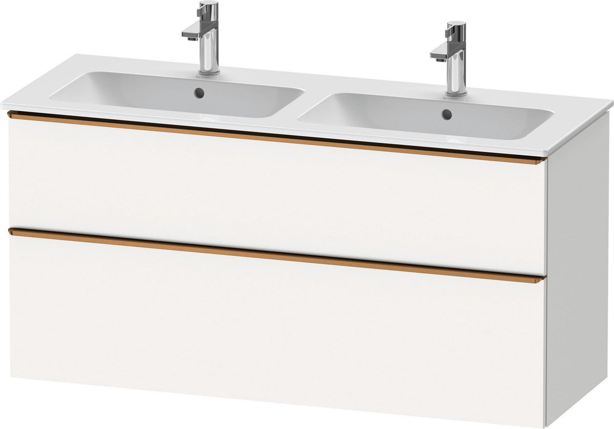 Duravit D-Neo Waschtischunterbau 1280 mm betongrau matt – wandhängend, 1 Auszug, Bronze Griff