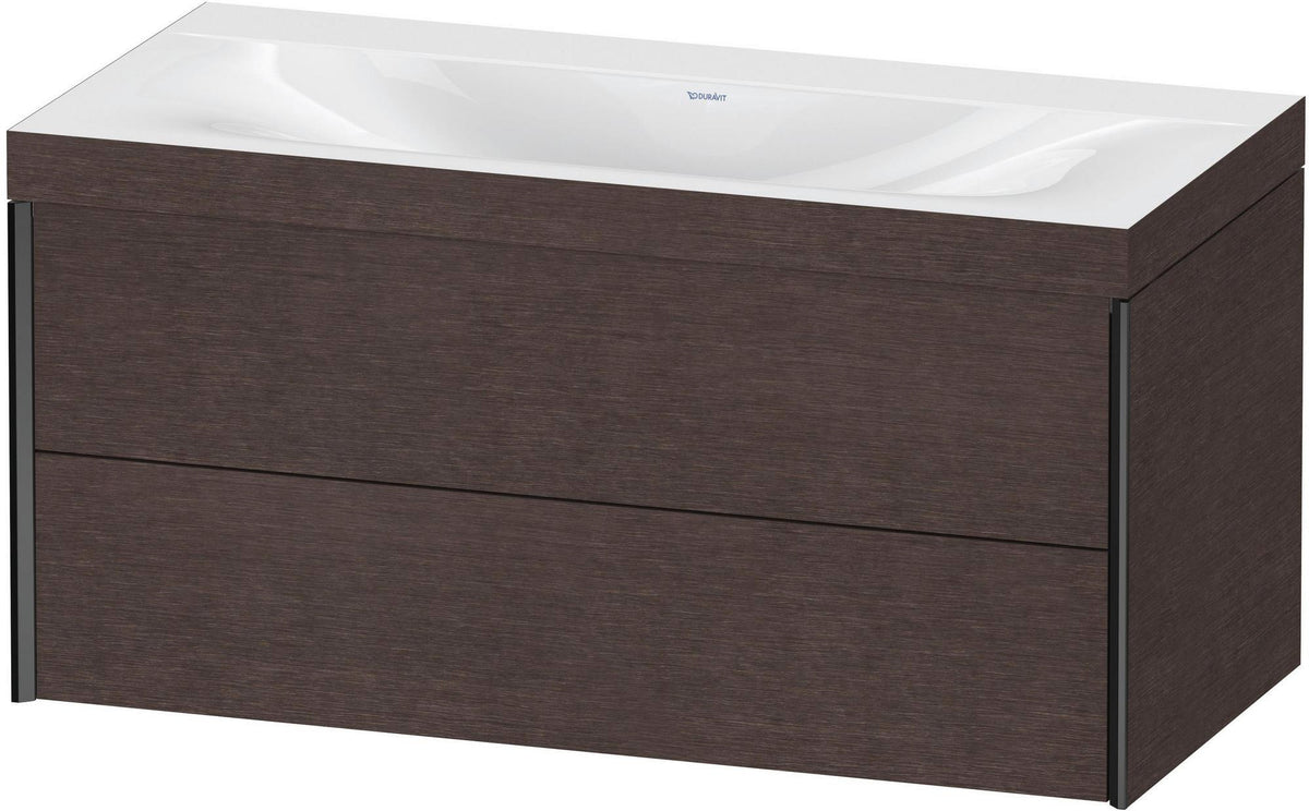 DURAVIT XViu c-bonded Waschtischunterbauset 1000 mm, 2 Schubkästen, Eiche Schwarz
