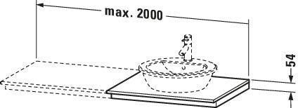 Duravit Aufsatzbecken Darling New 470 mm mit Überlauf und Hahnlochbank, geschliffen weiß