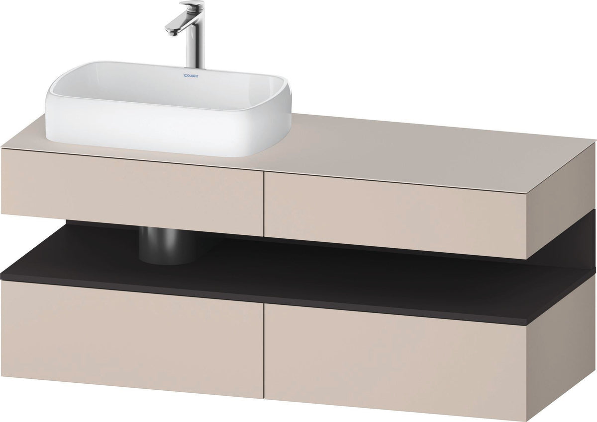DURAVIT Qatego Studio F. A. Porsche Konsolenwaschtischunterbau 1400 mm Weiß Matt mit LED-Nischenbeleuchtung