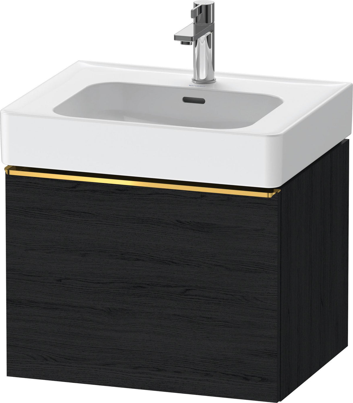 DURAVIT D-Neo Waschtischunterbau 584 mm Eiche Schwarz Matt mit Bronze Griff