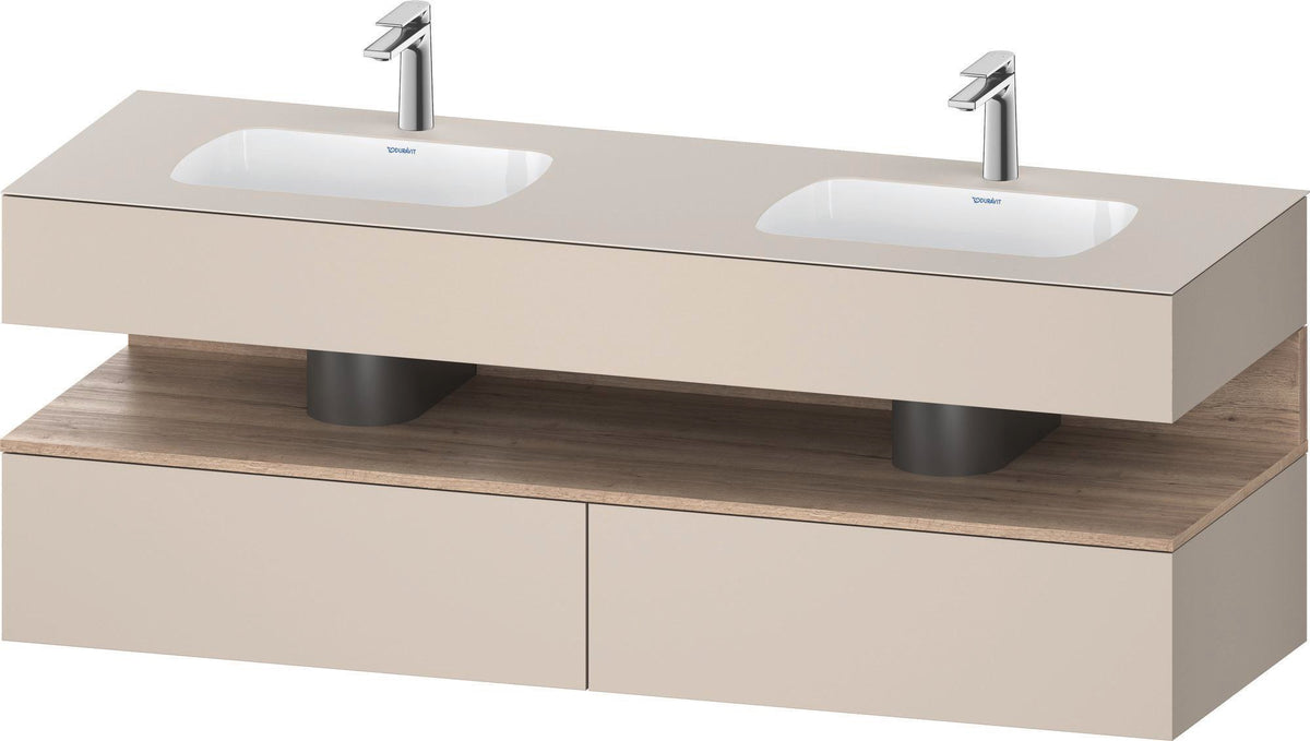 DURAVIT Qatego Studio F. A. Porsche Waschtischset 1600 mm mit Konsolenwaschtischunterbau, 2 Auszüge