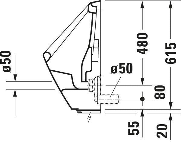 DURAVIT Design Classics Urinal Utronic – Elektronisches Urinal mit Netzanschluss, ohne Fliege, weiß