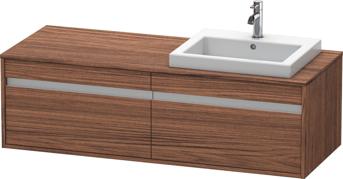 Duravit Ketho Waschtischunterbau 1400 mm wandhängend, 2 Auszüge, weiß matt, Becken links