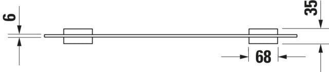 DURAVIT Karree Glasablage 600 mm matt – Design by Duravit, Glas, mit Dekor
