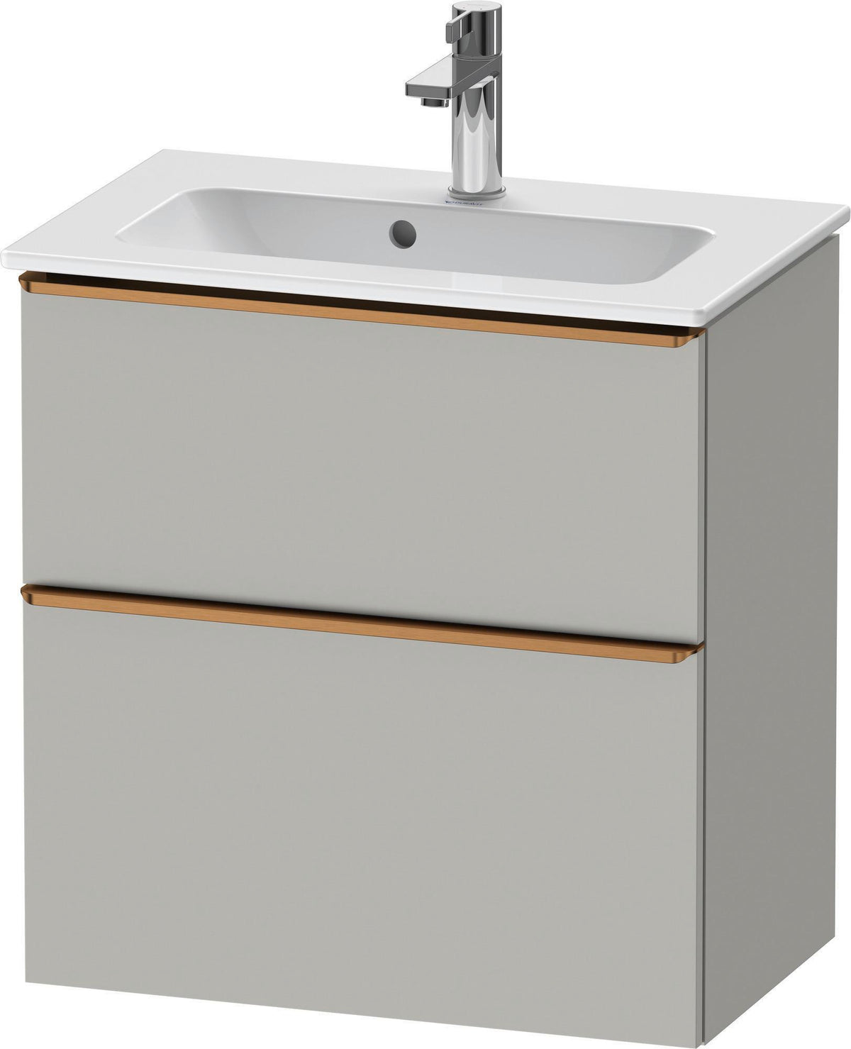 Duravit D-Neo Waschtischunterbau 610 mm betongrau matt mit Soft-Close und Bronze-Griff