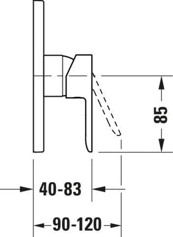Duravit D-Code 2.0 Einhand-Brausemischer Unterputz mit Keramikmischsystem, Chrom Hochglanz