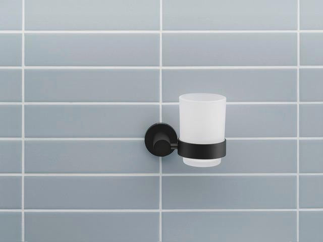 DURAVIT D-Code Glashalter Glas rechts Chrom – Wandmontage Zahnputzbecher mit Befestigungsmaterial