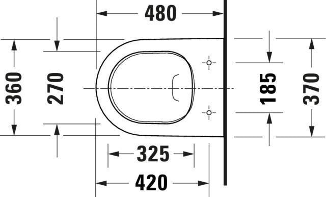 Duravit Wand-WC D-Neo Compact 480 mm, weiß, spülrandlos, Tiefspüler